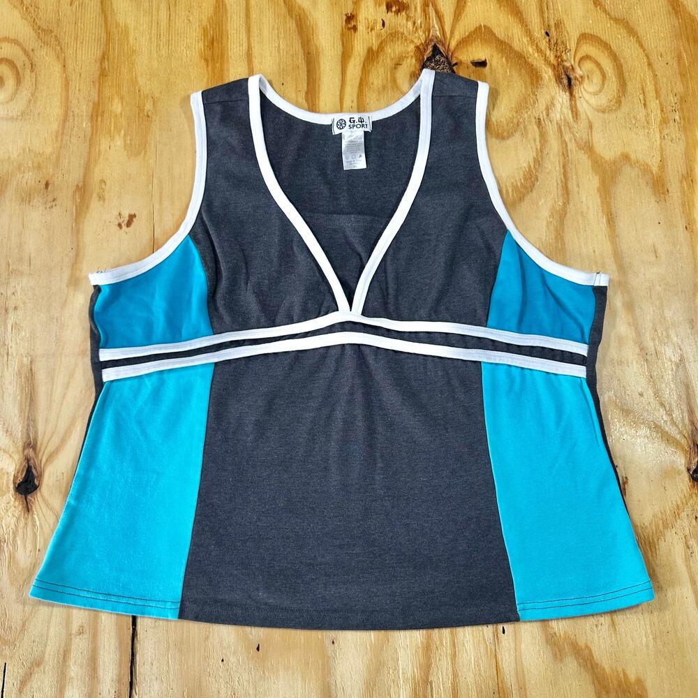 G.W. Sport Vintage Y2K Colorblock Tank Top - Size 3X